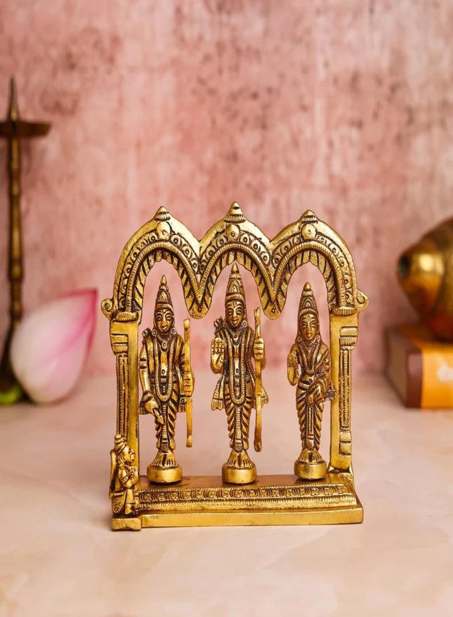 The Advitya Ram Darbar Brass God Idol|Lord Rama Murti with Laxman Sita Hanuman|Festive Decor Diwali Gift Home Decoration Item for Living Room|Pooja Essentials|Diwali Decoration House Warming Gift-5in. - Image 2